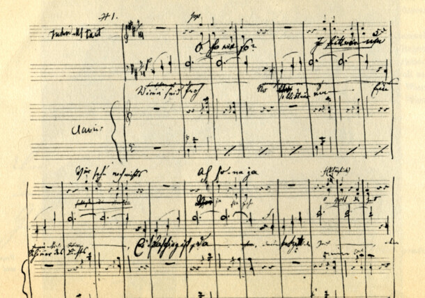     Original score of the Donauwalzer ("By the beautiful blue Danube") by Johann Strauss II (excerpt) 